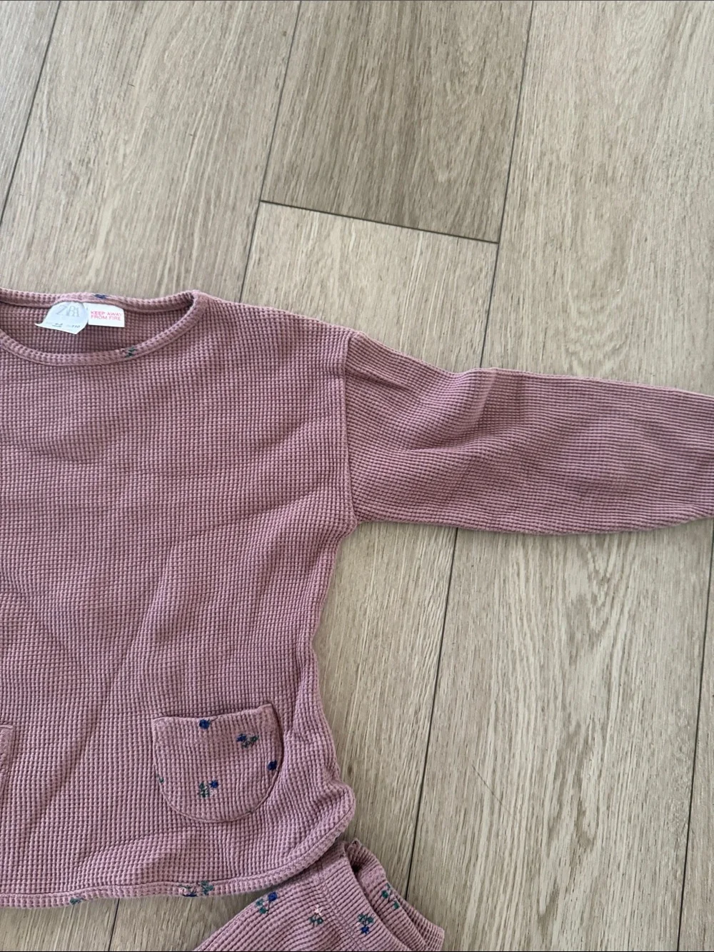 Zara floral waffle matching set size 4-5 years